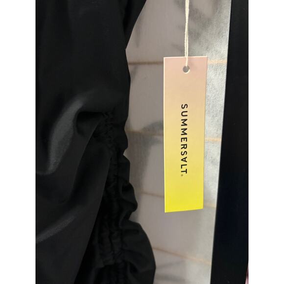 Summersalt NWT Cinched Square Neck Tankini Top 18 Black Ruched Plus Size - Picture 8 of 10